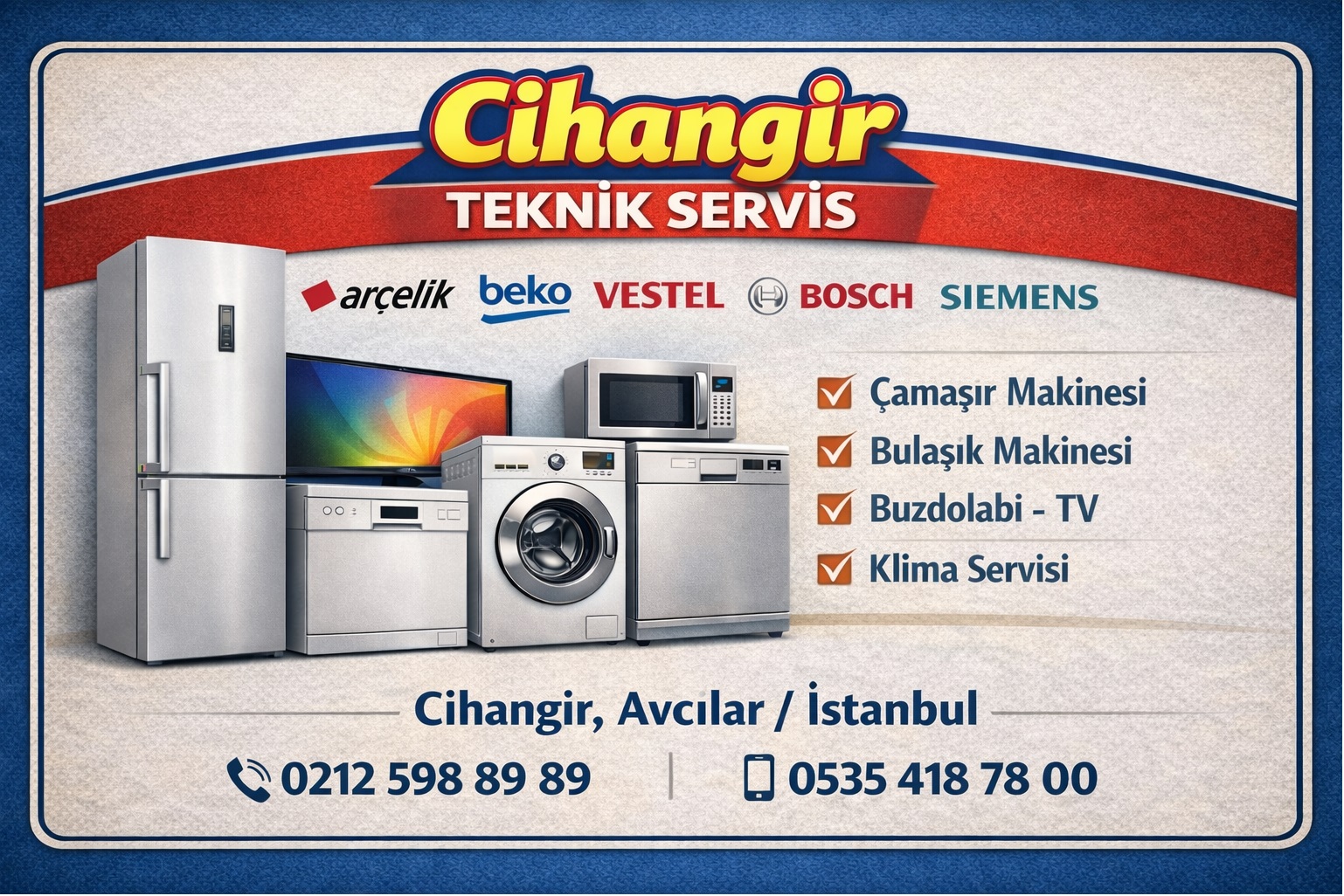 Cihangir Mahallesi Beyaz Eşya Servisi